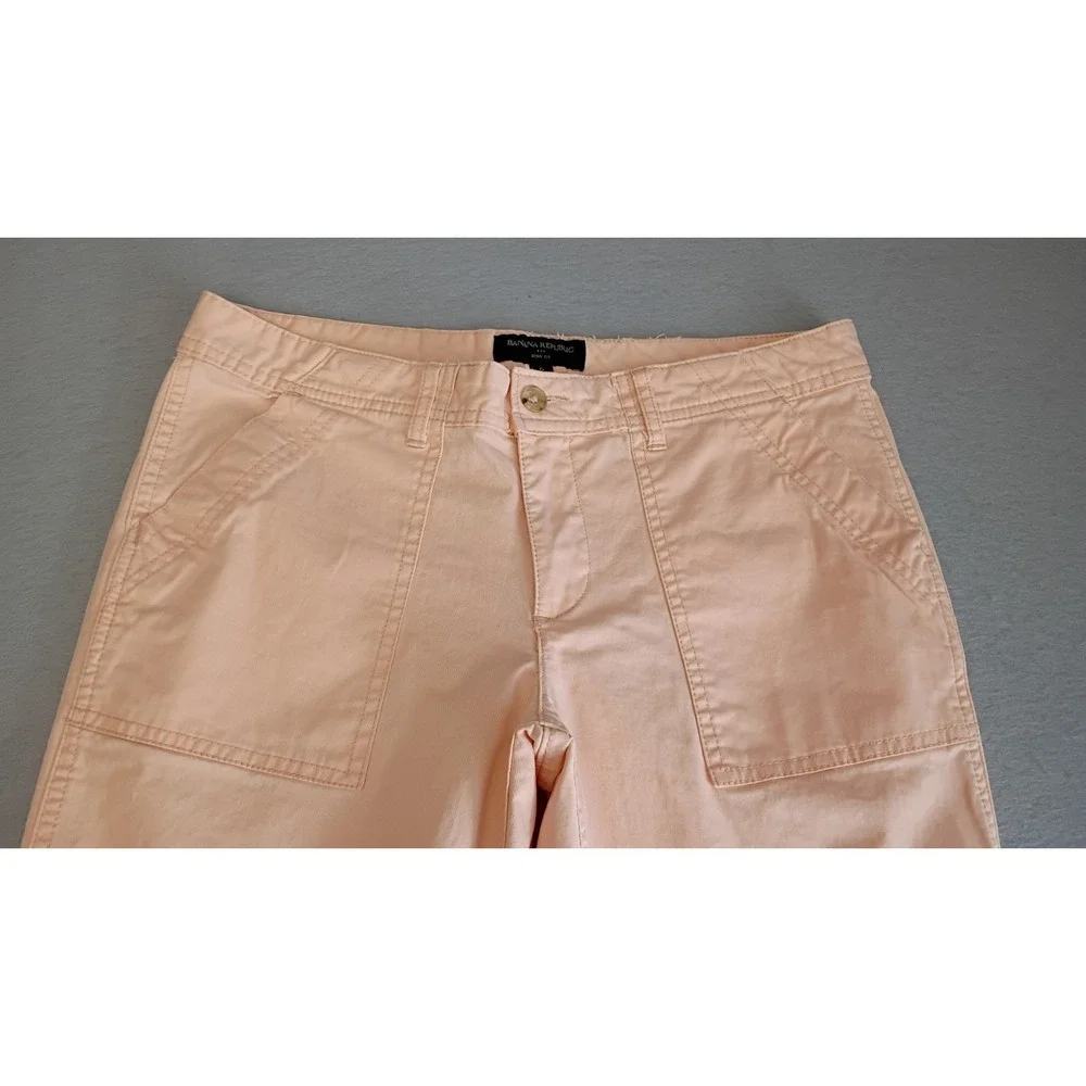 Banana Republic Ryan Fit Pants Skinny Ankle Size 6 Peach Pink Color Zipper Ankle